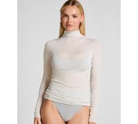 Pyjama HUNKEMÖLLER "super soft Turtleneck shirt with Cashmere", Damen, Gr. XXL, beige, 85% Modal, 10% Kaschmirwolle, 5% Elasthan, Homewear-Sets Pyjama (88996016-XXL) beige