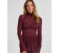 Pyjama HUNKEMÖLLER "super soft Turtleneck shirt with Cashmere", Damen, Gr. XXL, lila, 85% Modal, 10% Kaschmirwolle, 5% Elasthan, Homewear-Sets Pyjama (69109716-XXL) lila