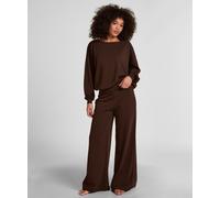 Pyjama HUNKEMÖLLER "Sweatpant Rory", Damen, Gr. S, braun, 50% Baumwolle, 50% Modal, Homewear-Sets Pyjama (70412743-S) braun
