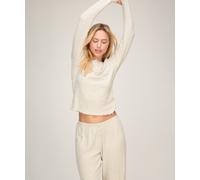 Pyjama HUNKEMÖLLER "Top Pointelle", Damen, Gr. M, beige (grau), 48% Baumwolle, 48% Modal, 4% Elasthan, Homewear-Sets Pyjama (44030628-M) grau
