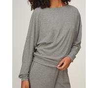 Pyjama HUNKEMÖLLER "Top Premium Batwing", Damen, Gr. XS, grau, 62% Polyester, 33% Viskose, 5% Lyocell, Homewear-Sets Pyjama (78925034-XS) grau