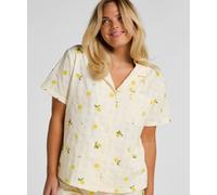 Pyjama HUNKEMÖLLER "Zitronen Pyjamajacke", Damen, Gr. L, weiß, 100% Baumwolle, Homewear-Sets Pyjama (47122535-L) weiß