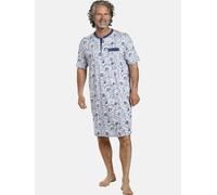 Pyjama JAN VANDERSTORM "Nachthemd UNNI", Herren, Gr. XL, blau (blau gemustert), Obermaterial: 100% Baumwolle CO., Homewear-Sets Pyjama (16280344-XL) blau gemustert