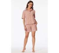 Pyjama kurz Webware Streifen terracotta - Selected Premium 38