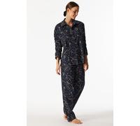 Pyjama lang Flanell dunkelblau bedruckt - X-Mas Family 44