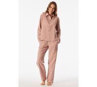 Pyjama lang Webware Streifen terracotta - Selected Premium 44