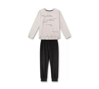 Pyjama long, uni w.motif 152