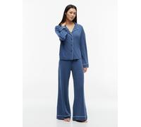 Pyjama "LS SHIRT PANTS PJ SET", Damen, Gr. S (36), blau (aegean sea), Jersey, Obermaterial: 57% Baumwolle, 38% Modal, 5% Elasthan, TOMMY HILFIGER UNDERWEAR, relaxed fit normal, Homewear-Sets Pyjama, E