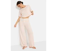 Pyjama LSCN BY LASCANA, Damen, Gr. 32/34, rosa, Rippware, Obermaterial: 63% Polyester, 33% Viskose, 4% Elasthan, loose fit hüftlang, Rundhals, weit abgesteppt, Homewear-Sets Pyjama, mit kleiner Zierkn