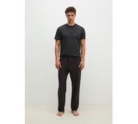Pyjama MARC O'POLO, Herren, Gr. M, schwarz (schwarz gestreift, schwarz), Jersey, Obermaterial: 100% Baumwolle, Homewear-Sets Pyjama (74491720-M) schwarz gestreift, schwarz