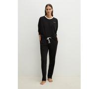 Pyjama MARC O'POLO "Mix & Match Cotton", Damen, Gr. M, schwarz, Jersey, Obermaterial: 100% Baumwolle, Homewear-Sets Pyjama, aus Baumwoll-Jersey, mit geometrischen Prints und Streifen-Dessins (28386351