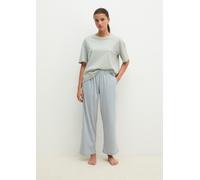 Pyjama MARC O'POLO "Mix & Match Cotton", Damen, Gr. XS, graugrün, graublau print, Jersey, Obermaterial: 100% Baumwolle, bequem lang, Rundhals, Homewear-Sets Pyjama (58322209-XS) graugrün, graublau pri