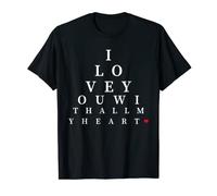 Pyjama mit Aufschrift "I Love You With All My Heart" T-Shirt