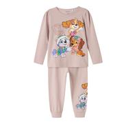 Pyjama NAME IT "NMFADAS PAWPATROL LS NIGHTSET NOOS CPLG", Mädchen, Gr. 110/116, lila (burnished lila (blank)), Jersey, Obermaterial: 95% Baumwolle, 5% Elasthan, bedruckt, unifarben, Basic normal, Rund