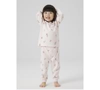 Pyjama NAME IT "NMFNIGHTSET BALLARINA NOOS", Mädchen, Gr. 86/92, pearl, Jersey, Obermaterial: 95% Baumwolle, 5% Elasthan, bedruckt, regular fit normal, Rundhals, Homewear-Sets Pyjama (92981745-86)