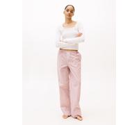 Pyjama "POINTELLE POPLIN", Damen, Gr. XL (42/44), ecru pointelle, blazer stp prim rot, Web, Obermaterial: 95% Baumwolle, 5% Elasthan, TOMMY HILFIGER UNDERWEAR, relaxed fit normal, eckiger Ausschnitt,