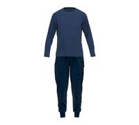 Pyjama, Rundhals., Bündchen blau-mittel-Ringel 60/62