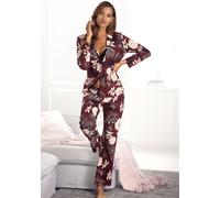 Pyjama S.OLIVER Gr. 32/34, rot (bordeau x, geblümt) Damen Homewear-Sets (42014066-32) bordeau x, geblümt