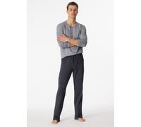 Pyjama SCHIESSER "selected premium inspiration", Herren, Gr. 64, schwarz (203, anthrazit), Single Jersey, Obermaterial: 100% Baumwolle, gestreift, unifarben, comfort fit lang, Rundhals, abgesteppte Ka