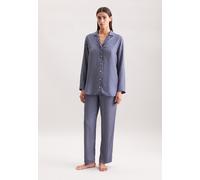 Pyjama SEIDENSTICKER, Damen, Gr. 44, blau (dunkelblau), 100% Modal, gestreift, Homewear-Sets Pyjama (43577853-44) dunkelblau