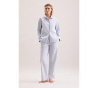 Pyjama SEIDENSTICKER, Damen, Gr. 46, hellblau, 100% Baumwolle, gestreift, Homewear-Sets Pyjama (60772934-46) hellblau