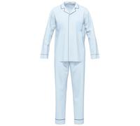 Pyjama SEIDENSTICKER "Herren Pyjama Set lang", Herren, Gr. 48, weiß (zen blau), Obermaterial: 100% Baumwolle CO., Homewear-Sets Pyjama (26715826-48) zen blau