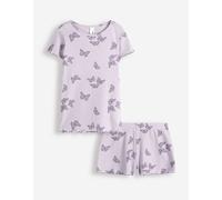 Pyjama Set aus Shirt und Shorts - Allover-Muster - lila 110/116