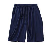 Pyjama-Shorts für Herren, leicht, dünn, atmungsaktiv, Schlafanzug, kurz, Loungewear, Sommer, 12,7 cm, Strand-Shorts mit Kordelzug, lässig, halbe Hose, elastischer Bund, Größe XL - 8XL, navy, XXXXXXXXL