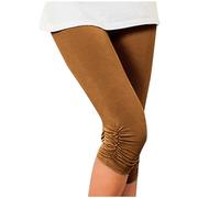 Pyjama-Shorts, kurze Leggings für Damen, UK-Übergröße, lässig, dehnbar, plissiert, kurze Hose, einfarbig, Caprihose, bequem, weich, Nachtwäsche, kurze Hose, modische Shorts mit elastischer Taille