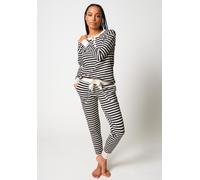 Pyjama SKINY "Night In Mix & Match", Damen, Gr. 40, schwarz-weiß (yingyang stripes), Single Jersey, Obermaterial: 95% Baumwolle, 5% Elasthan, gestreift, normal lang, eckiger Ausschnitt, Homewear-Sets