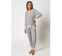 Pyjama SKINY "Night In Mix & Match", Damen, Gr. 42, grau melange, Single Jersey, Obermaterial: 95% Baumwolle, 5% Elasthan, meliert, unifarben, normal lang, eckiger Ausschnitt, Homewear-Sets Pyjama, be