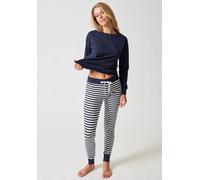 Pyjama SKINY "Night In Mix & Match", Damen, Gr. 44, navy blazer, Single Jersey, Obermaterial: 95% Baumwolle, 5% Elasthan, unifarben, bequem lang, Rundhals, Homewear-Sets Pyjama, mit Rundhalsausschnitt