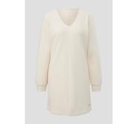Sweatkleid S.OLIVER "Langarmkleid aus Ripp-Qualität" Gr. 32/34, N-Gr, beige (creme) Damen Kleider (78450304-32) creme