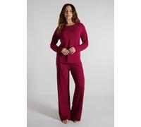 Pyjama TOM TAILOR, Damen, Gr. 36, Single Jersey, rot (rot, mittel, uni), Single Jersey, Obermaterial: 95% Viskose, 5% Elasthan, Homewear-Sets Pyjama (86379669-36) rot, mittel, uni