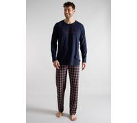 Pyjama TOM TAILOR, Herren, Gr. 52, Single Jersey, blau (blau, dunkel, karo), Single Jersey, Obermaterial: 100% Baumwolle, Homewear-Sets Pyjama (77089210-52) blau, dunkel, karo