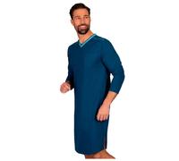 Pyjama TRIGEMA "TRIGEMA Herren-Nachthemd aus Biobaumwolle (kbA)", Herren, Gr. XL, blau (saphir, c2c), 100% Baumwolle (Bio-Baumwolle kbA), Basic, Homewear-Sets Pyjama (37845765-XL) saphir, c2c