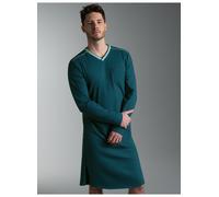 Pyjama TRIGEMA "TRIGEMA Nachthemd aus Biobaumwolle", Damen, Gr. XXL, saphir, Single Jersey, 100% Baumwolle (Bio-Baumwolle kbA), Basic, V-Ausschnitt, Homewear-Sets Pyjama (66775254-XXL) saphir