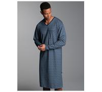 Pyjama TRIGEMA "TRIGEMA Nachthemd mit Allover-Blätter-Muster", Herren, Gr. 3XL, blau (night, blau), 100% Baumwolle, Homewear-Sets Pyjama (64335214-XXXL) night, blau