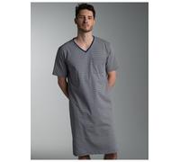Pyjama TRIGEMA "TRIGEMA Nachthemd mit modischem Allover-Muster", Herren, Gr. 3XL, night, blau, Single Jersey, 100% Baumwolle, Homewear-Sets Pyjama (58931010-XXXL) night, blau