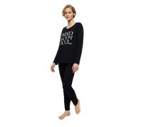 Pyjama TRIUMPH "Sets PK LSL X" Gr. 42, schwarz (black) Damen Homewear-Sets (83141462-42) black