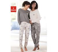 VIVANCE DREAMS Damen Pyjama rosa/grau Gr.32/34