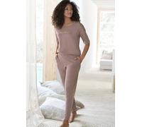 Pyjama VIVANCE DREAMS Gr. 36/38, lila (mauve) Damen Homewear-Sets Pyjamas mit schönem Foildruck (43823006-36)