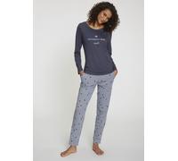 VIVANCE DREAMS Damen Pyjama graublau gemustert Gr.40/42