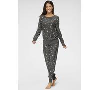 VIVANCE DREAMS Damen Pyjama anthrazit-weiß-allover-gemustert Gr.40/42