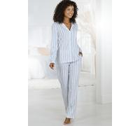 VIVANCE DREAMS Damen Pyjama blau-rosa-gestreift Gr.44/46