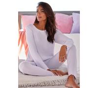 Pyjama VIVANCE DREAMS, Damen, Gr. 44/46, lavendel, Homewear-Sets Pyjama, mit Babylock-Saum (64912357-44) lavendel