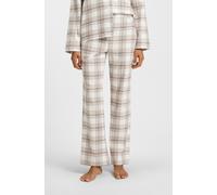 Pyjamahose BOSS "Holiday", Damen, Gr. M, N-Gr, open weiß 120, Jersey, Obermaterial: 55% Baumwolle, 45% Viskose, kariert, Basic, normal lang, Hosen Pyjamahose, normale PAssform, kariert, elastischer Bu