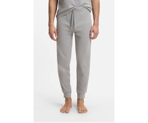 Pyjamahose BOSS "Waffle Pants Cuf", Herren, Gr. L, N-Gr, grau (medium grau 033), Jersey, Obermaterial: 60% Baumwolle, 40% Polyester, lang, Hosen Pyjamahose (82025458-L) medium grau 033