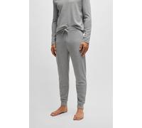 Pyjamahose BOSS "Waffle Pants Cuf", Herren, Gr. XL, N-Gr, grau (medium grau 033), Jersey, Obermaterial: 60% Baumwolle, 40% Polyester, lang, Hosen Pyjamahose (82025458-XL) medium grau 033