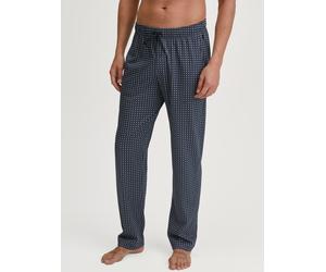 Pyjamahose CALIDA "Remix Basic Sleep", Herren, Gr. XXL (58/60), N-Gr, blau (schwarz sapphire), Single Jersey, Obermaterial: 100% Baumwolle, bequem lang, Hosen Pyjamahose, lockerer gerader Schnitt, Gum